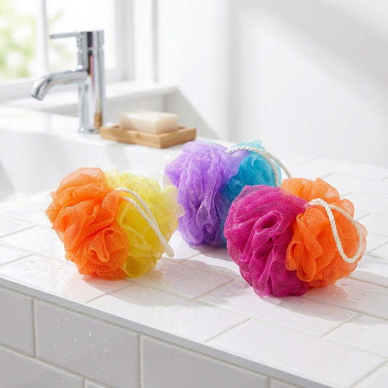 Dual Color Large Soft Shower Loofah