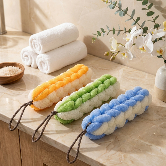 Thick Soft Twisted Back Scrubber Shower Strap