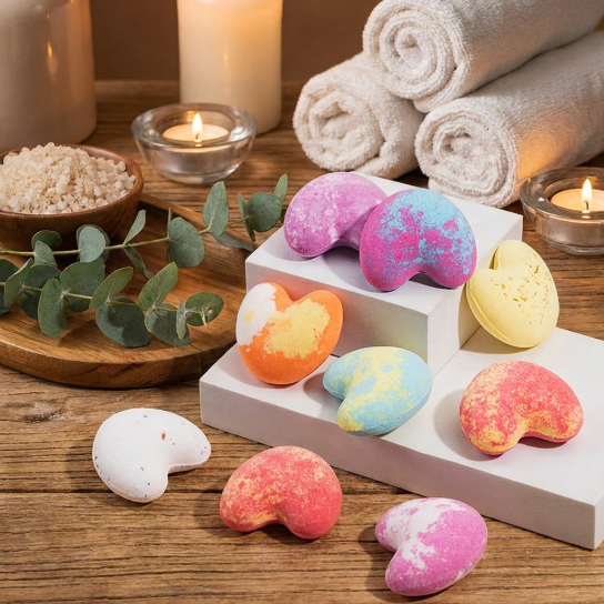 40g Heart Shape Essential Oil Spa Bath Bombs